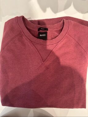 BOSS Men's Slim Crewneck Sweatshirt in Dusty Rose